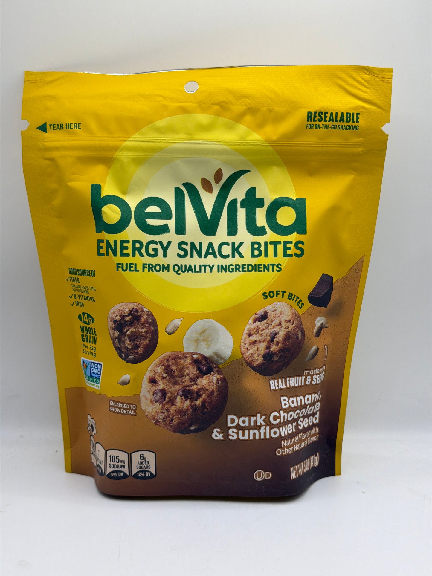 Belvita Energy Snack Bites Banana, Dark Chocolate & sunflower seed 141g