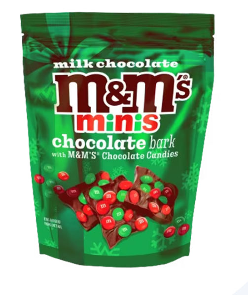 M&M minis peppermint chocolate bark