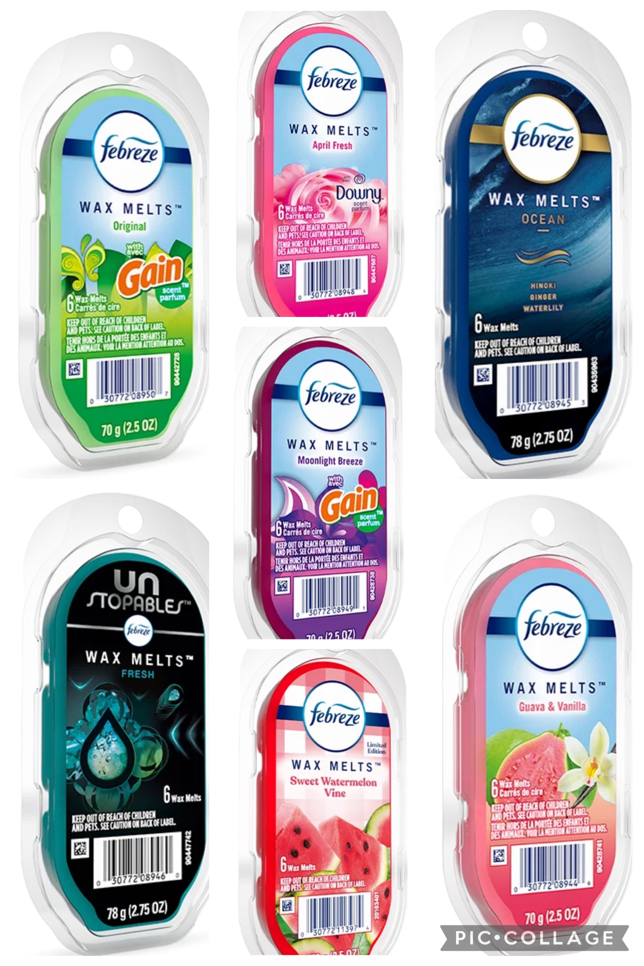 Febreze & Gain Wax Melts Various Scents 6 cubes per pack