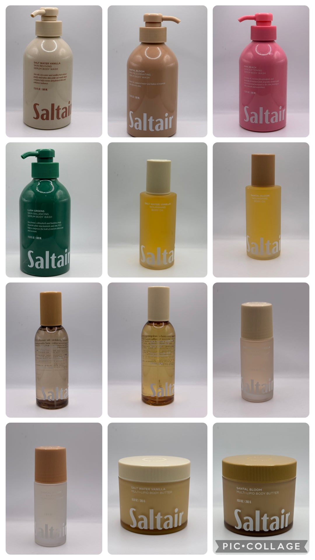 Saltair Products Body Wash , Body Oil, Body Mist, Body Butter & Serum Deodorant, Lip Oil Balm Various Scents