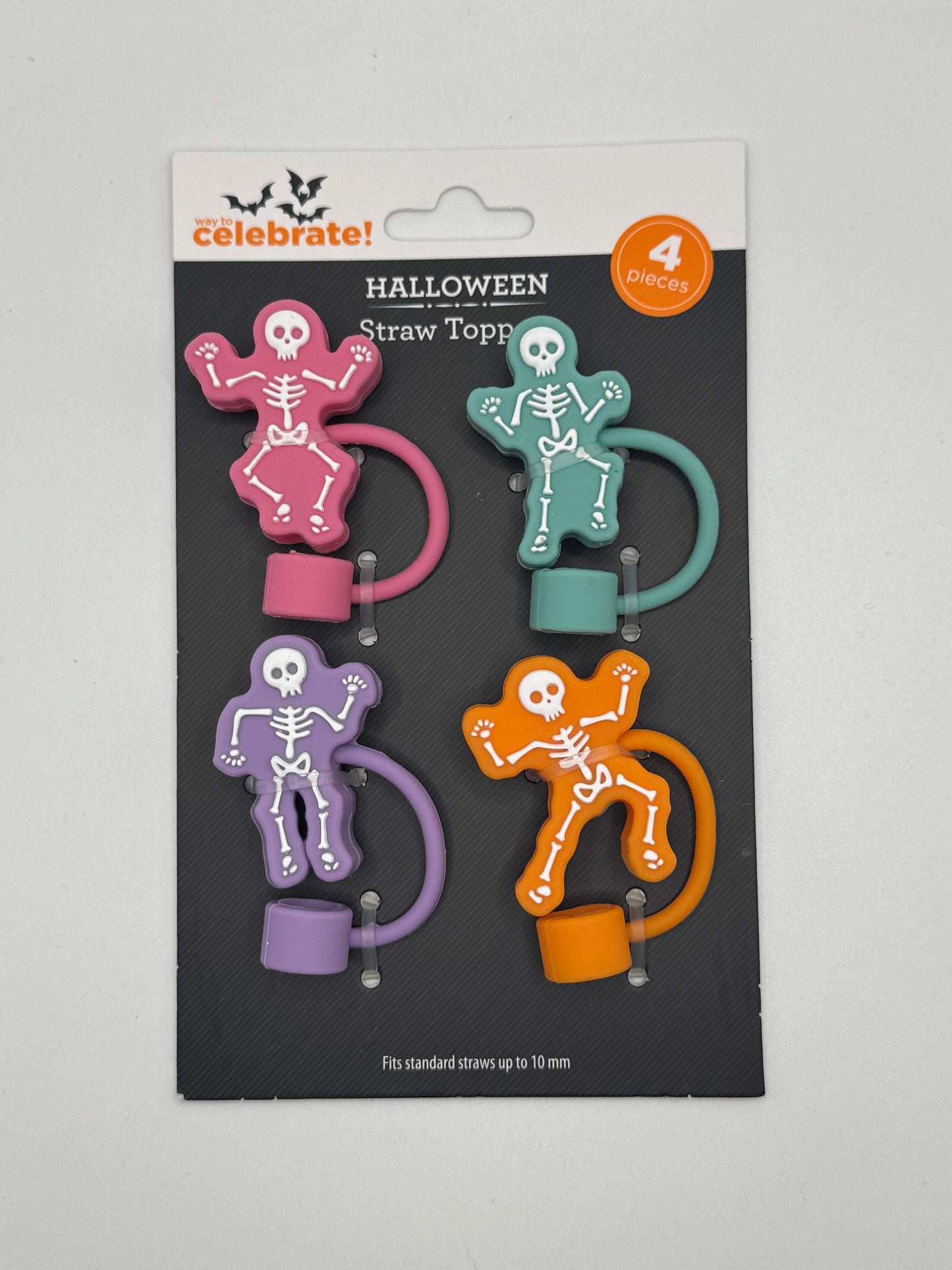 Halloween straw toppers pack of 4 