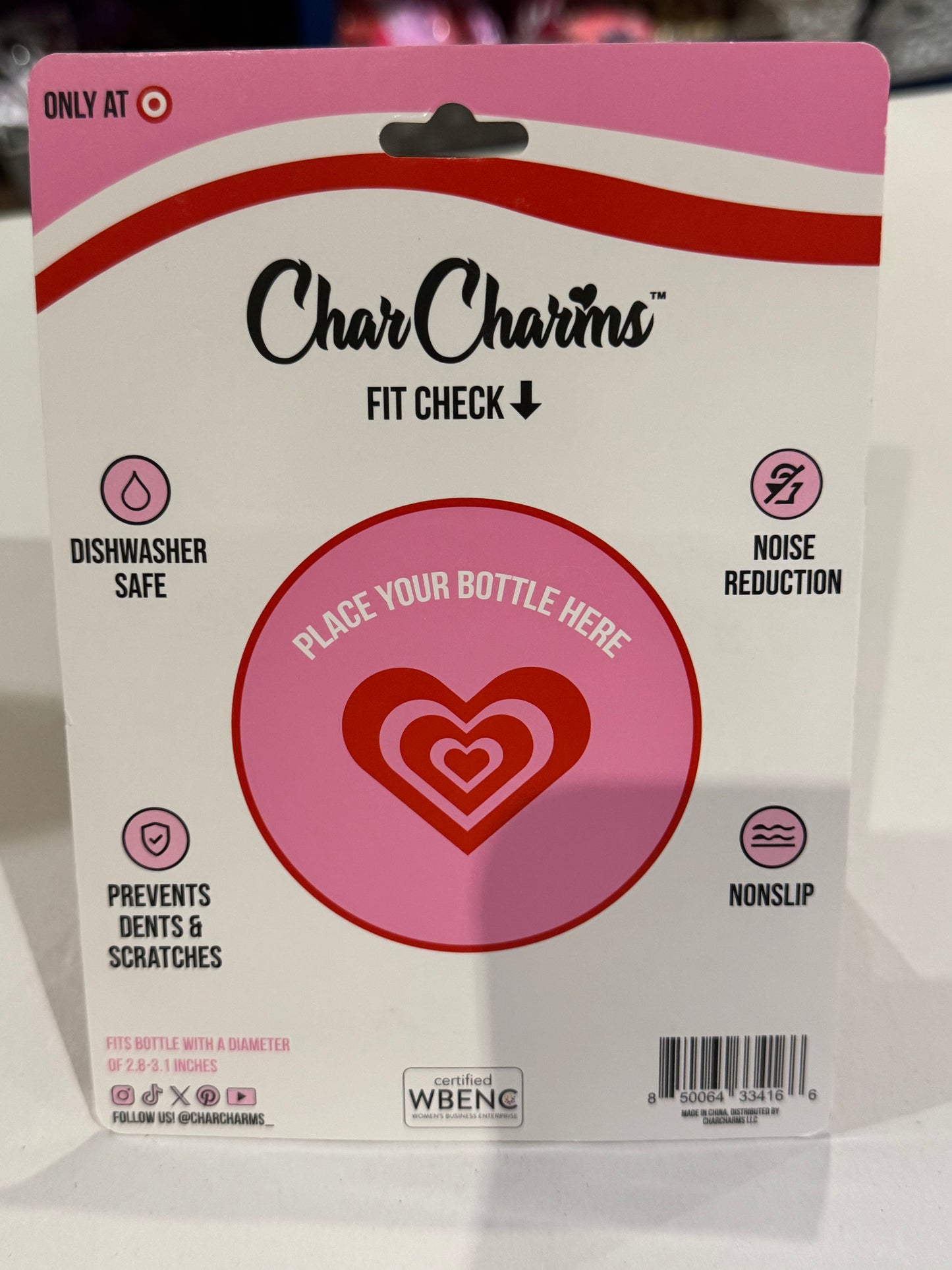 Tumbler Rubber Boot by Char Charms Pink Valentine