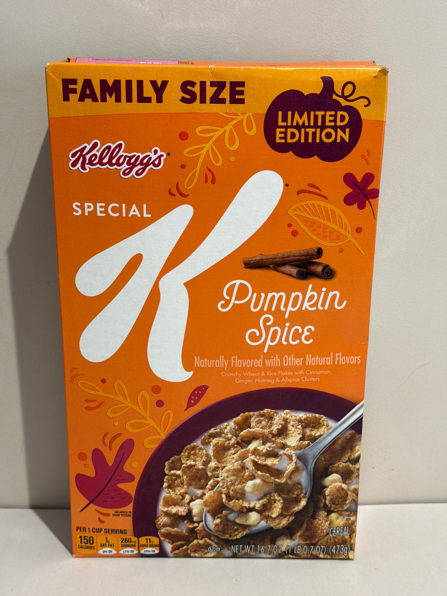 Kelloggs Limited Edition Pumpkin Spice Special K Family Size 473g