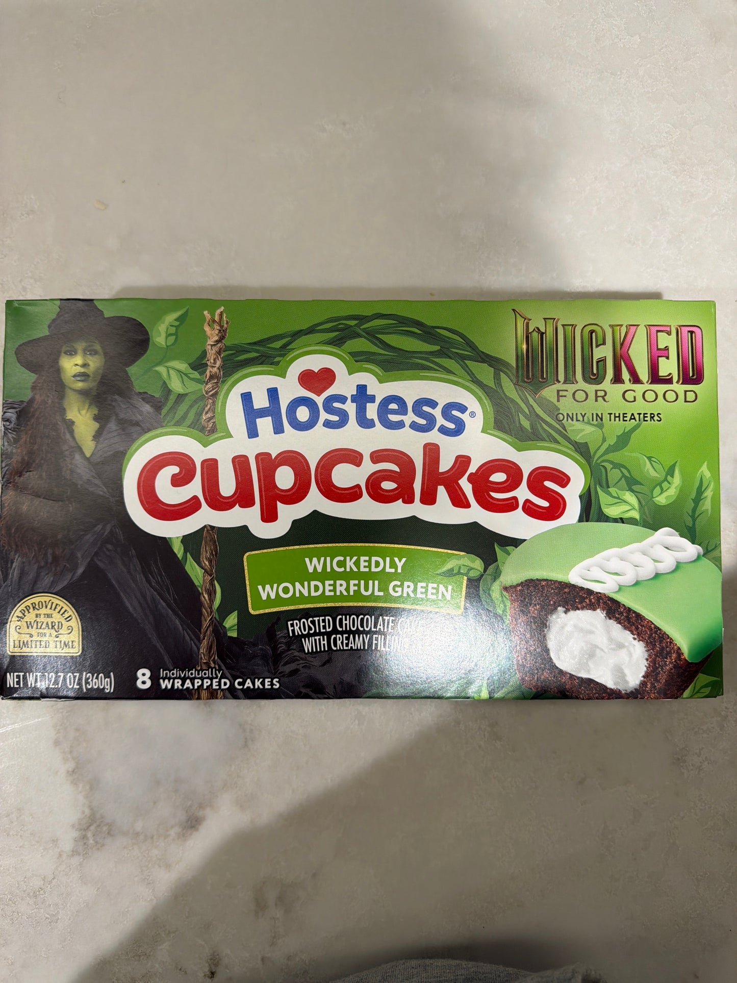 Hostess Wicked For Good Cupcakes 8 wrapped cakes