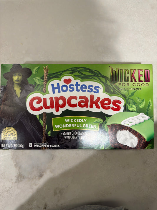 Hostess Wicked For Good Cupcakes 8 wrapped cakes