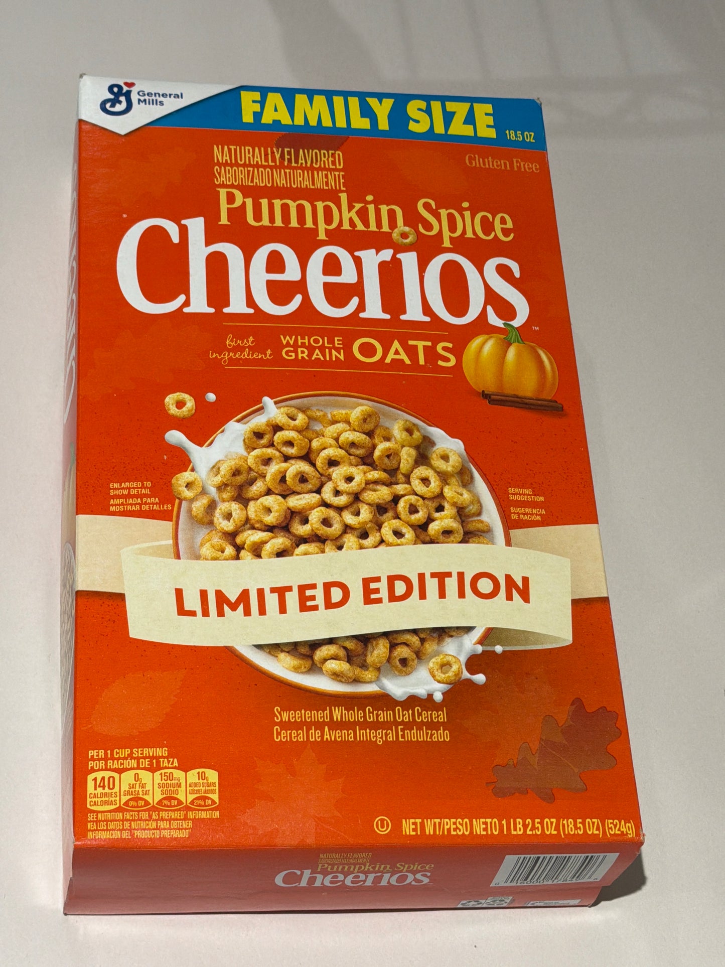 Pumpkin Spice Cheerios Limited Edition Family Size 524g