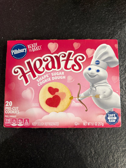 Pillsbury Ready To Bale Valentine Hearts Shape Sugar Cookie Dough