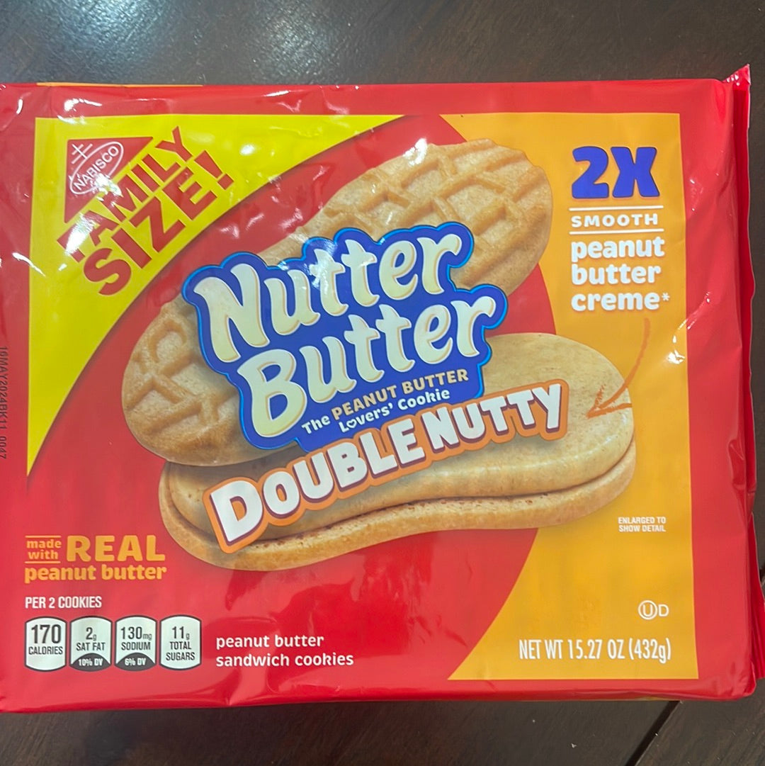 Nutter Butter Double Nutter Family Size Peanut Butter Cookies 453g
