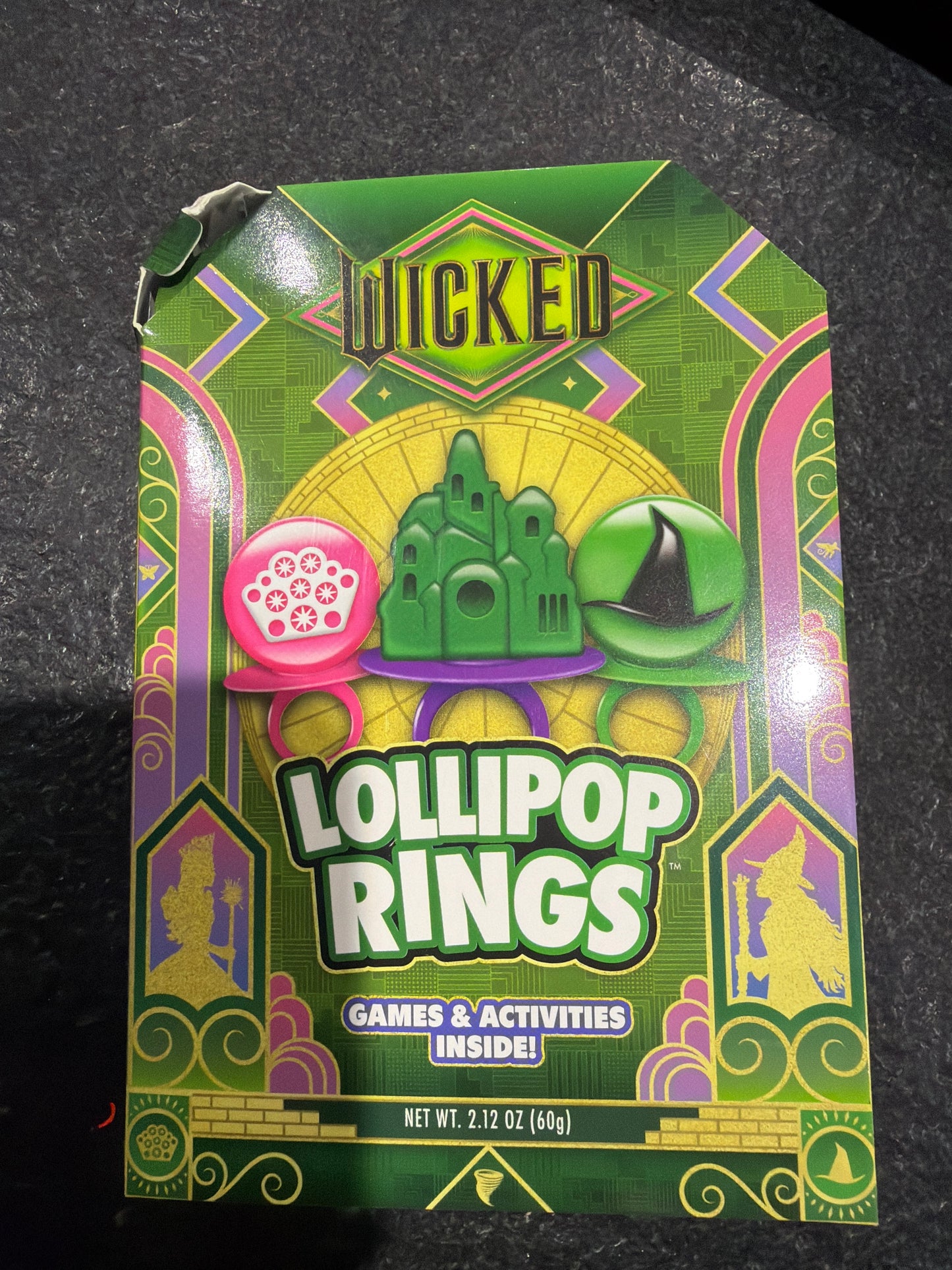 Wicked lollipop rings green apple, strawberry and watermelon 6ct