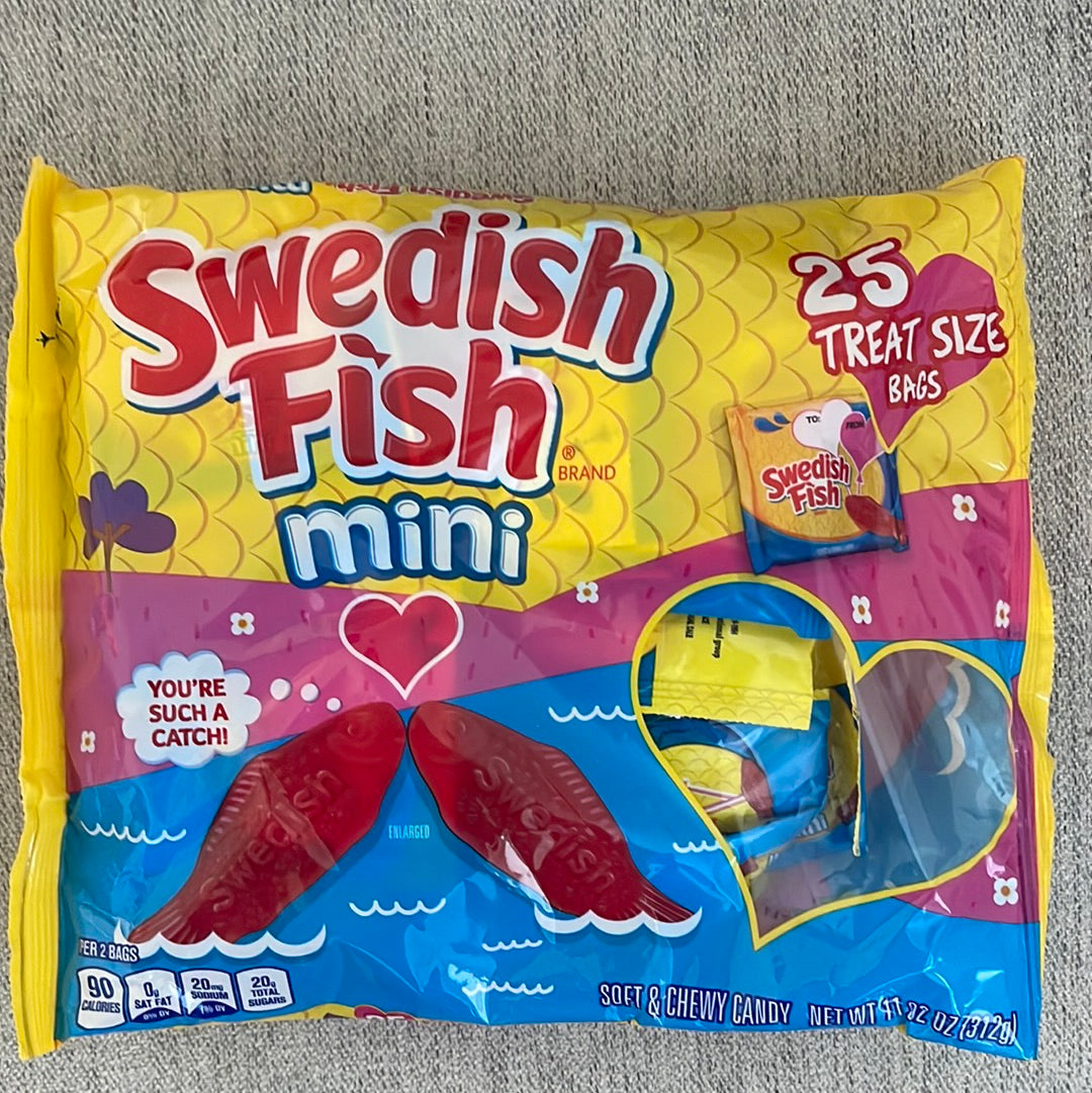 Swedish Fish Mini 25 Treat bags Valentine Exchange