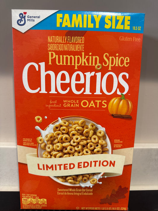 General Mills Cheerios Pumpkin Spice Various Sizes Limited Edition
