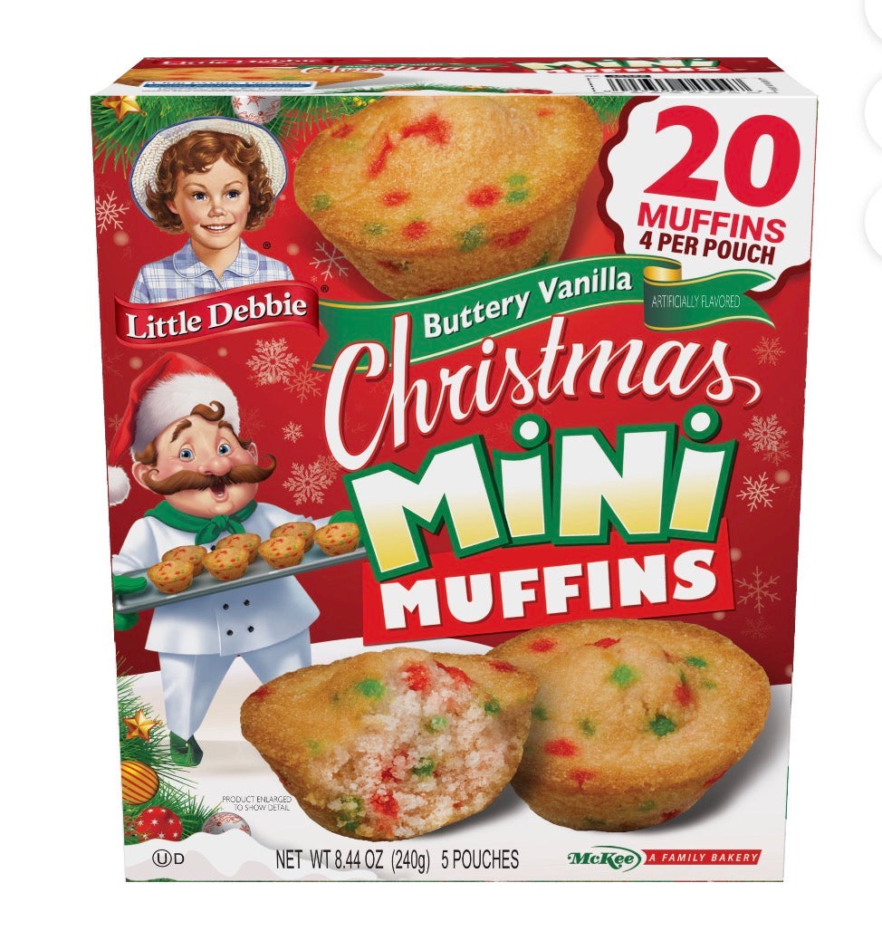 Little Debbie’s Christmas snack cakes, muffins and brownies individually wrapped