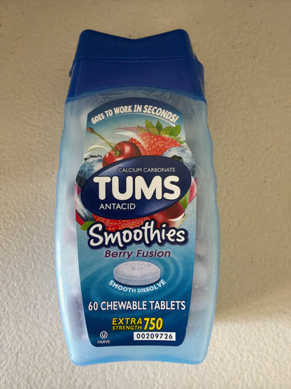 Tums Antacid Extra Strength 750 or 1000 Various Sizes and Types Chewables & Smoothies
