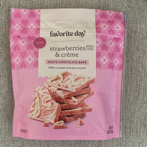 Strawberries & Creme White Chocolate Bark 142g resealable bag
