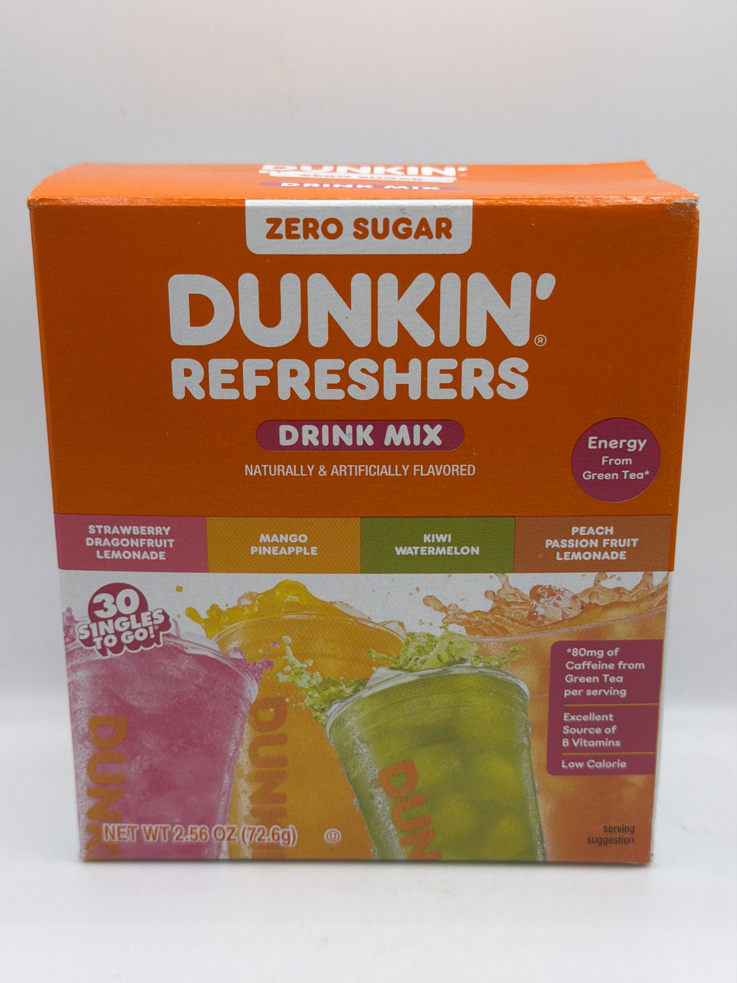 Dunkin Refreshers Drink Mix Zero Sugar Pack Of 30 or 40 Mixed Flavour Singles