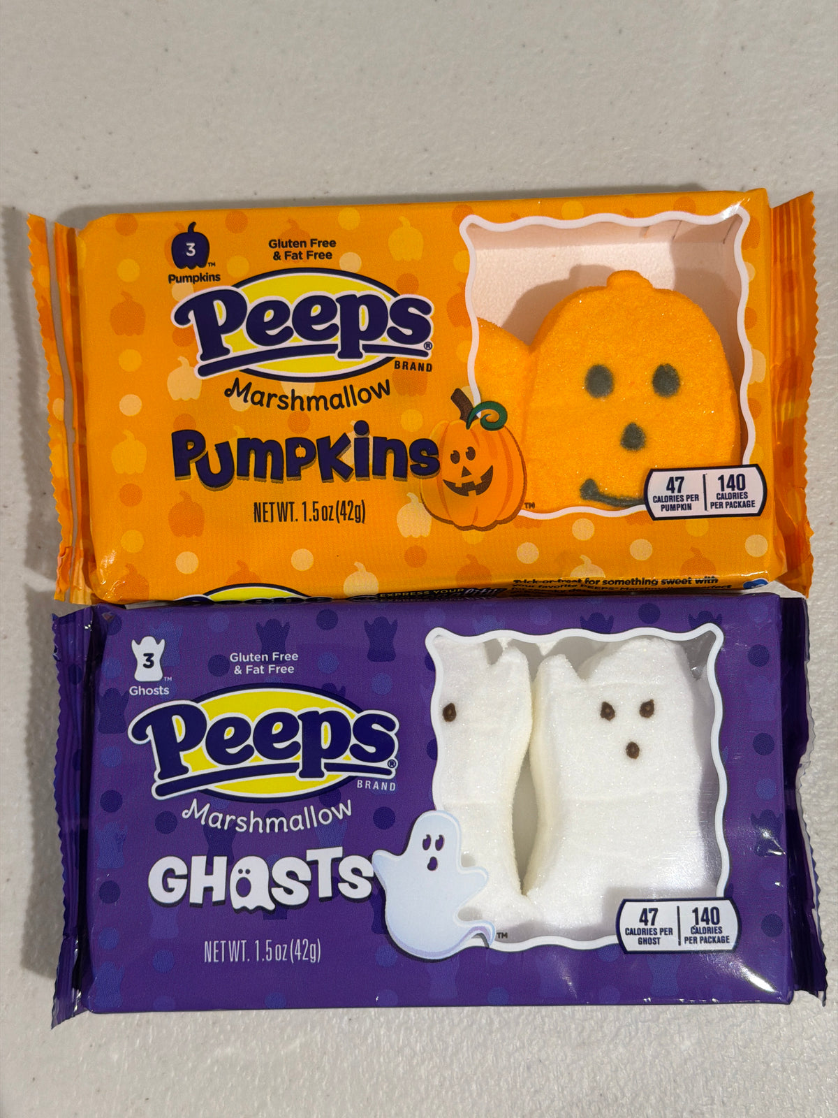 Peeps Halloween Marshmallow Treats Ghosts or Pumpkins 3pack