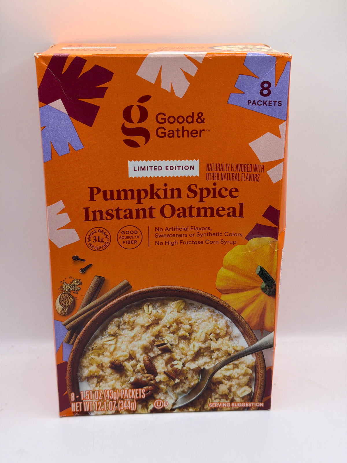 Pumpkin Spice Instant Oatmeal 8 sachets