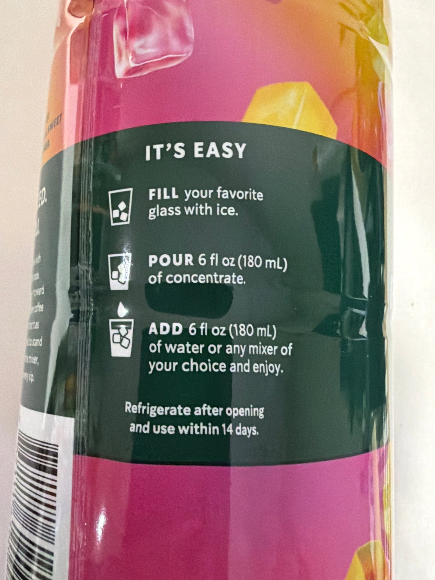 Starbucks Refreshers Concentrate Various Flavours