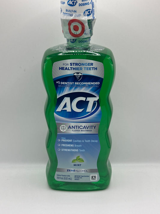 ACT Anticavity Fluoride Mouthwash Mint 18fl oz