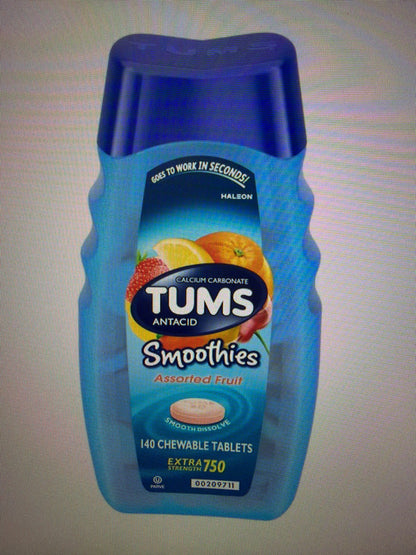 Tums Antacid Extra Strength 750 or 1000 Various Sizes and Types Chewables & Smoothies