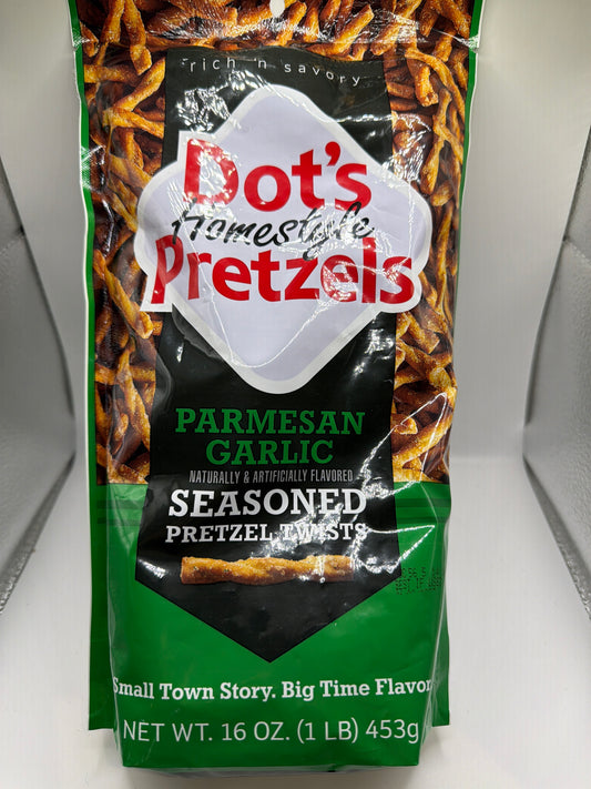 Dots Homestyle Pretzels Parmesan Garlic  Seasoned  Pretzel Twists 16oz bag