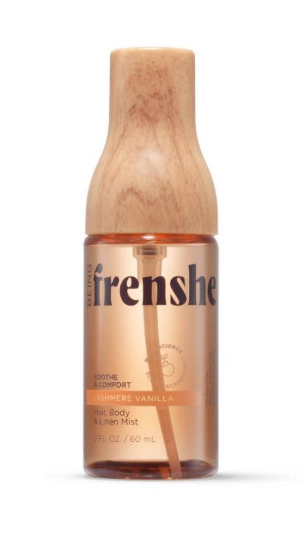 Being Frenshe Hair, Body & Linen Mist Body Spray with Essential Oils - Cashmere Vanilla - Mini Travel 2fl oz