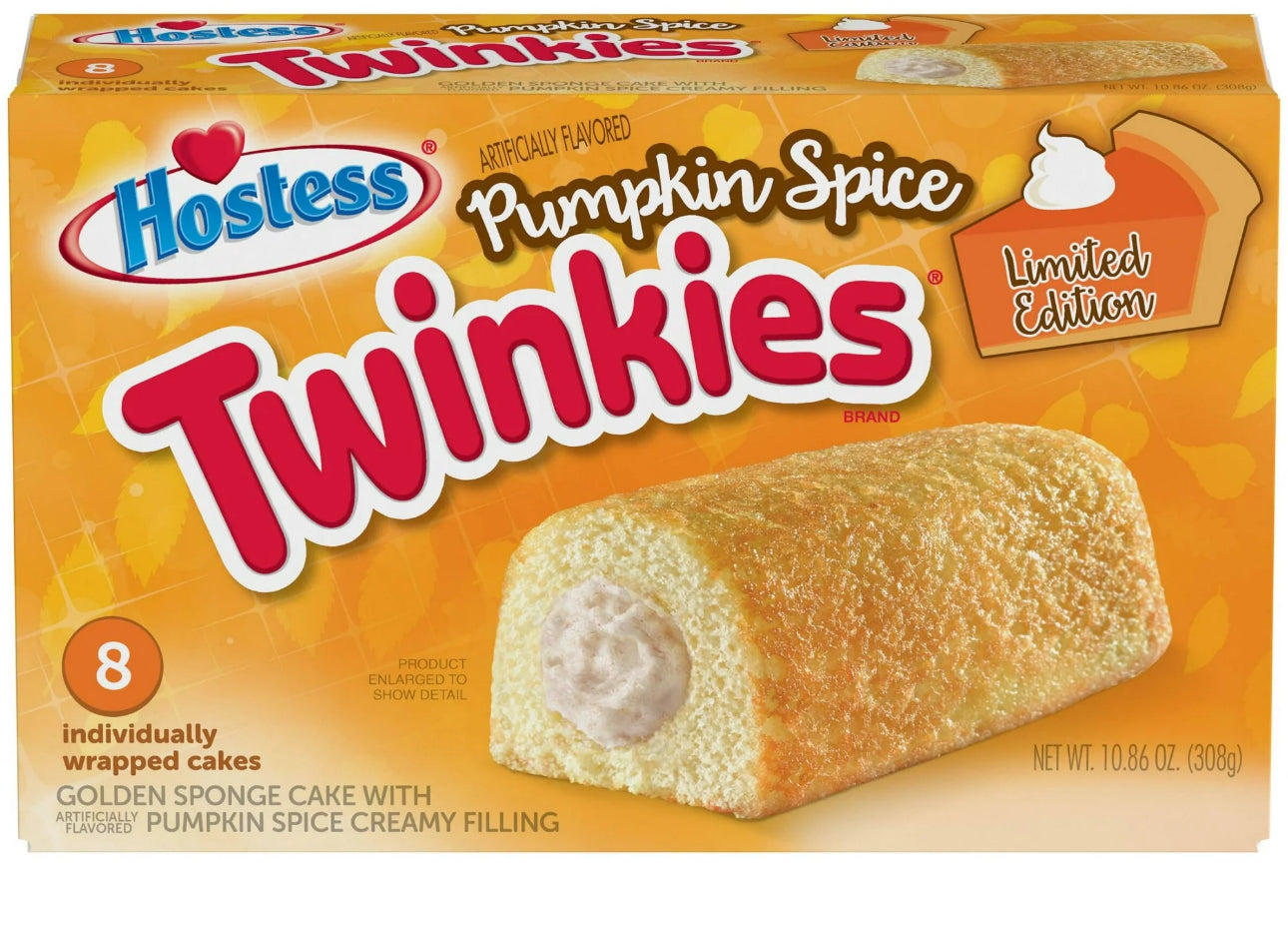 Twinkies Pumpkin Spice Limited Edition 8 individually wrapped cakes
