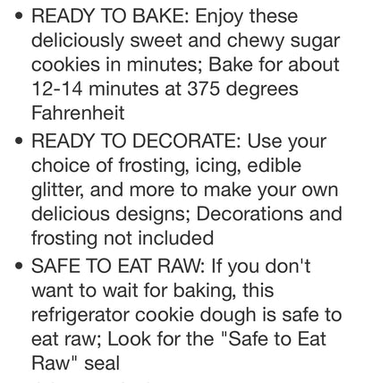 Pillsbury Ready to Bake Shape Sugar Cookie Dough Various Designs 20 pre cut cookies