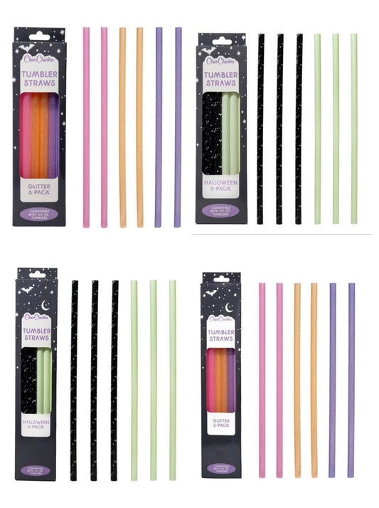 Tumbler Halloween Straws for various sizes pack of 6