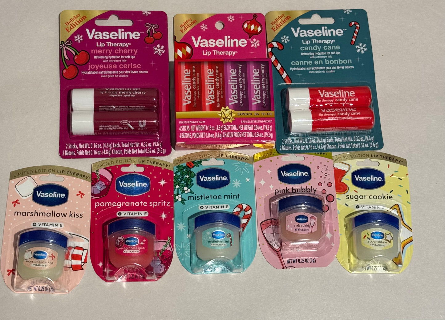 Vaseline Holiday Lip Balms Various available