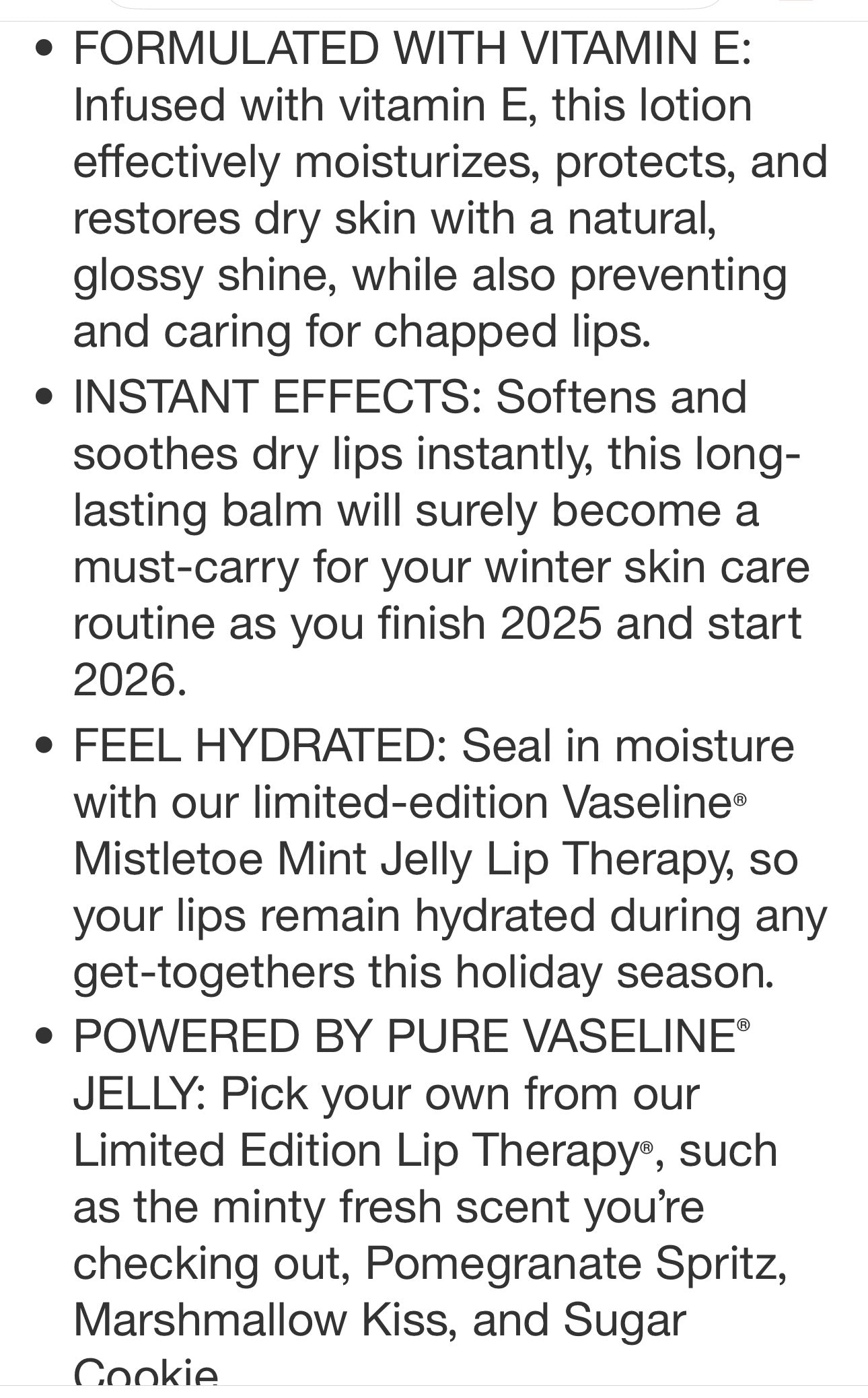 Vaseline Holiday Lip Balms Various available