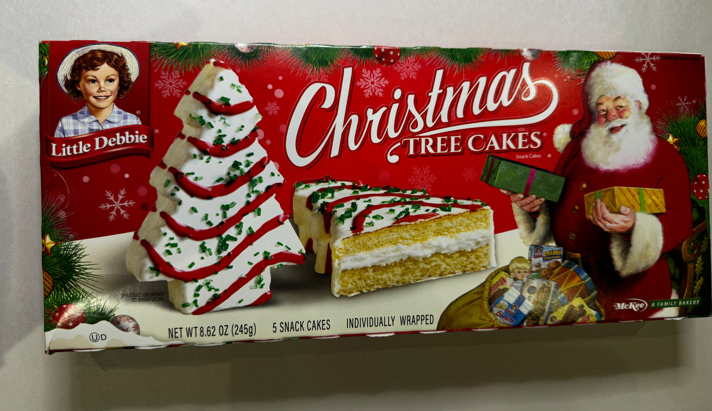 Little Debbie’s Christmas snack cakes, muffins and brownies individually wrapped