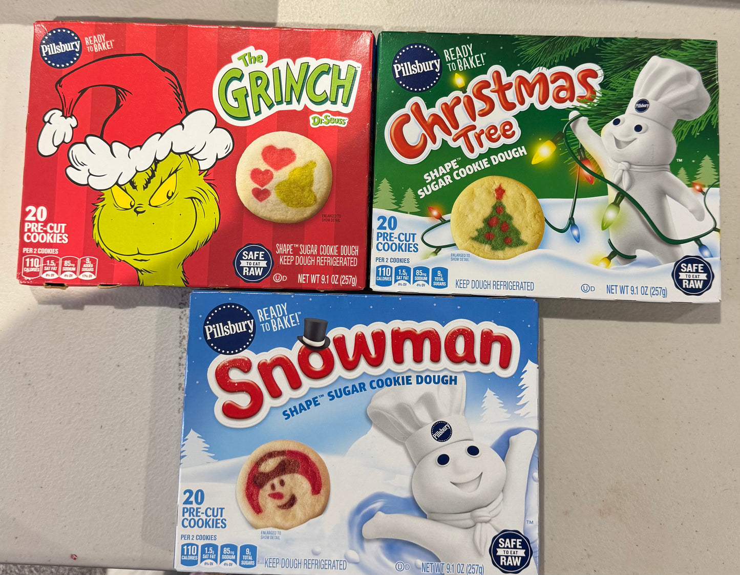 Pillsbury Ready to Bake Shape Sugar Cookie Dough Various Designs 20 pre cut cookies