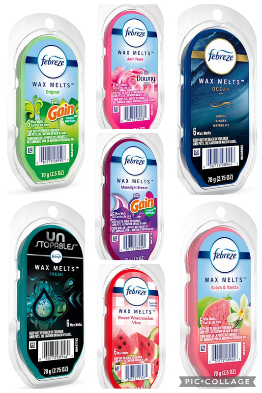 Febreze & Gain Wax Melts Various Scents 6 cubes per pack