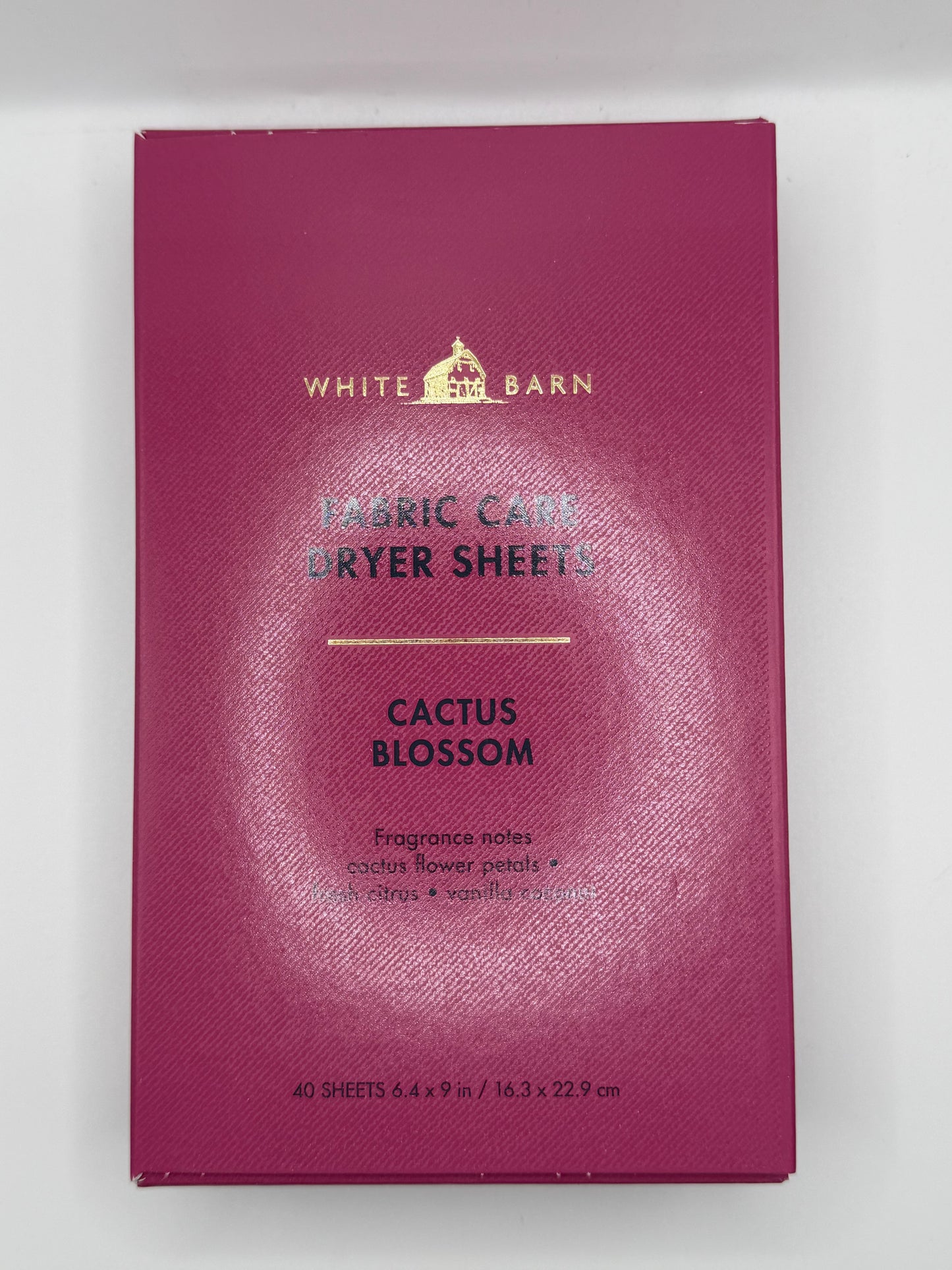 BBW White Barn Fabric Dryer Sheets Box of 40 Various Scents