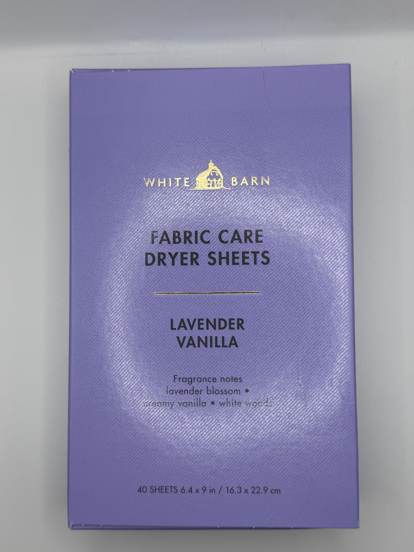 BBW White Barn Fabric Dryer Sheets Box of 40 Various Scents