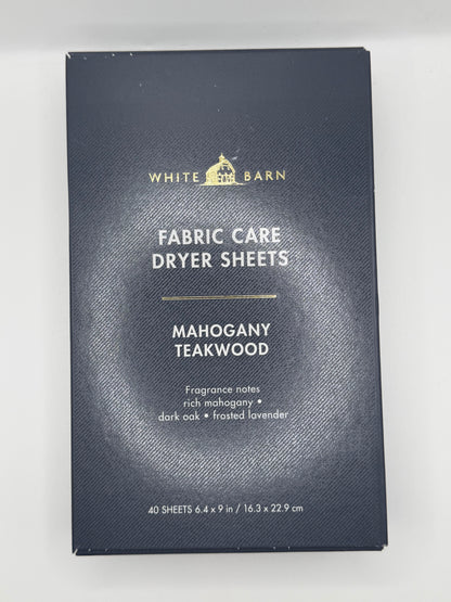 BBW White Barn Fabric Dryer Sheets Box of 40 Various Scents