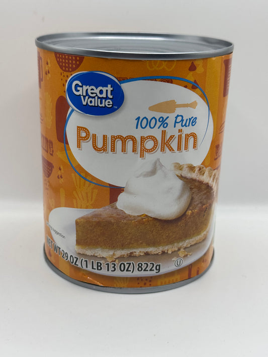 100% Pure Pumpkin 822g Can for baking