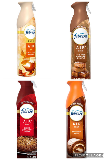 Febreze Air Freshener Spray, Odor-Fighting Room Spray. Various Scents