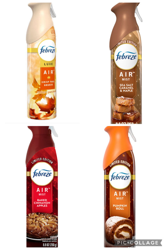 Febreze Air Freshener Spray, Odor-Fighting Room Spray. Various Scents