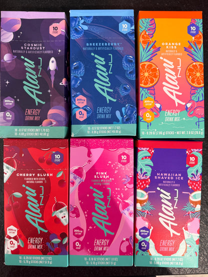 Alani Nu Energy Sticks Drink Mix Box of 10 Singles Various Flavours