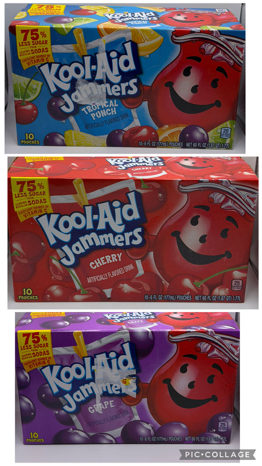 Kool Aid Jammers Flavoured Drink Pouches Various Flavours