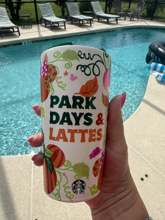 Walt Disney World Starbucks Ceramic Travel Tumbler Pumpkin Edition
