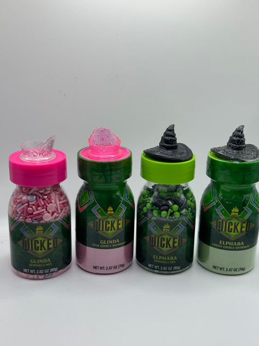 Wicked Cake Toppings , sprinkles and shimmer dust, Elphaba & Glinder